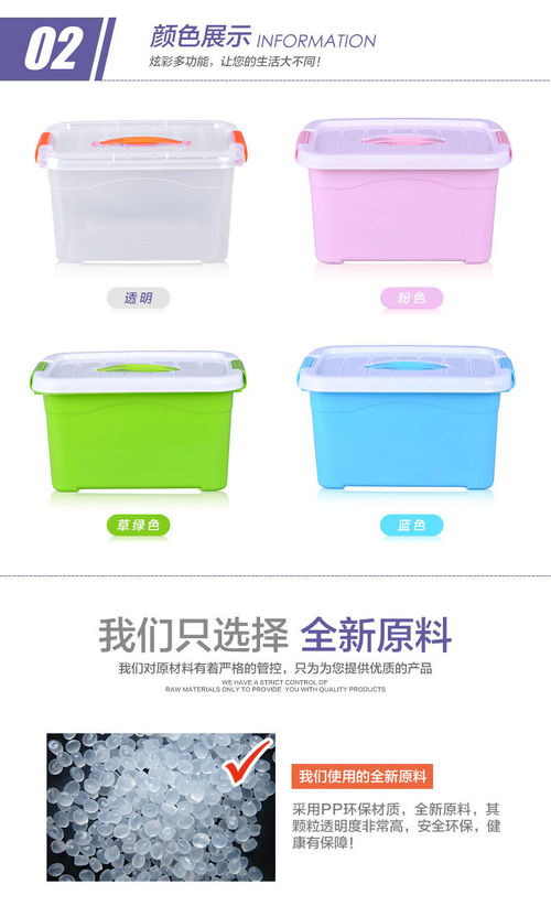 收纳箱塑料小号中号大号加厚储物箱透明储物盒食品玩具内衣整理