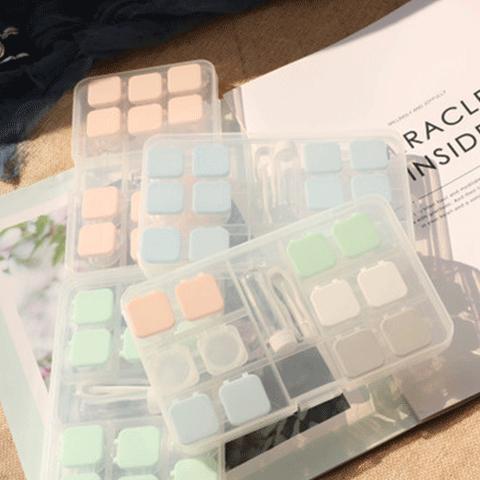 小清新美瞳盒可爱卡通隐形眼镜盒子韩版近视伴侣盒学生双联盒女